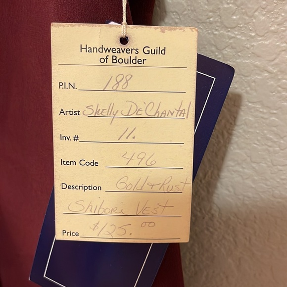 Shibori Hand-Dyed Medium Silk Vest - Picture 4 of 7